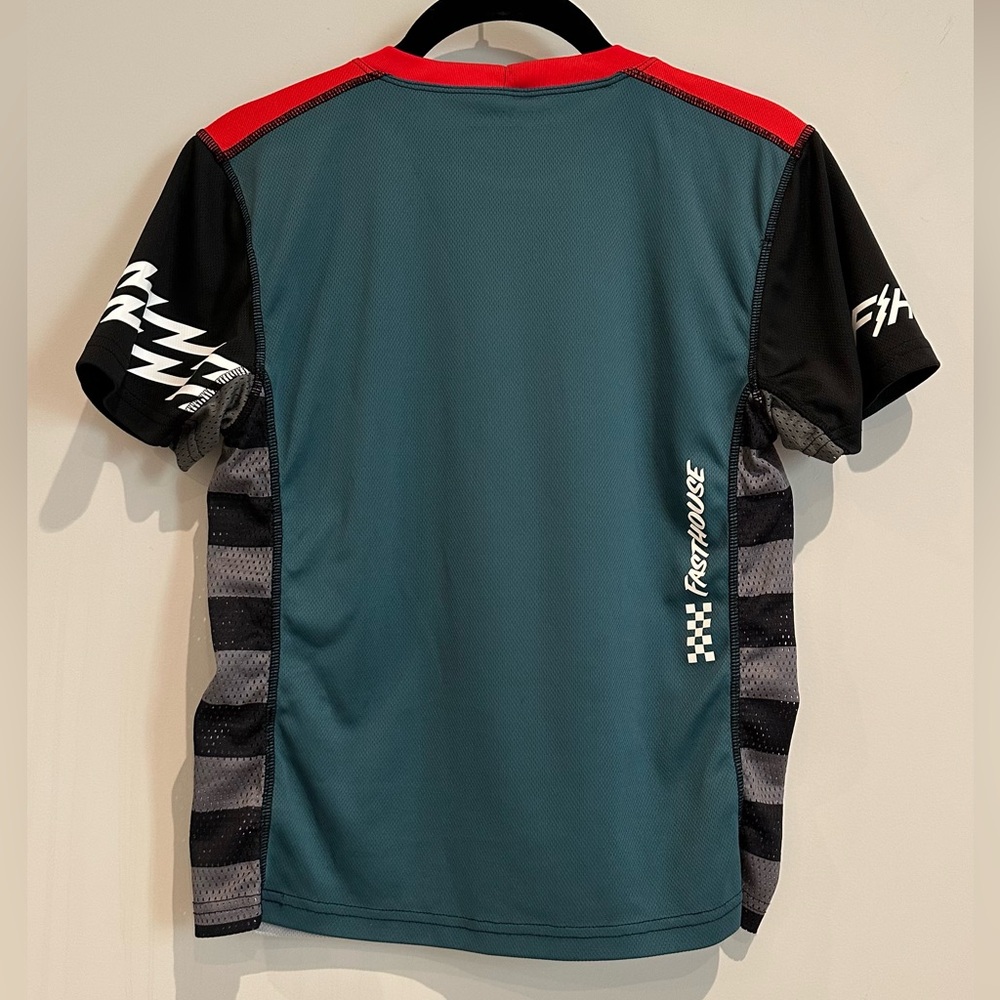Fasthouse Youth Large, S/S Classic Velocity Jersey, Gray/Blue/Black/Red - Picture 3 of 7